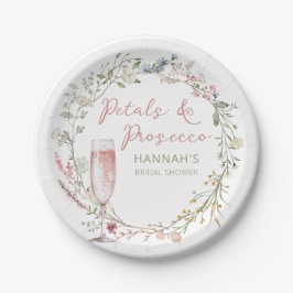 Assiettes En Carton Fleurs et Prosecco Mariage Shower de Mariée