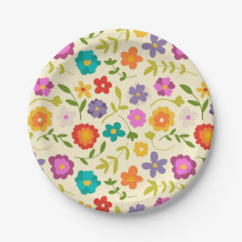 Assiettes En Carton fleurs gaies