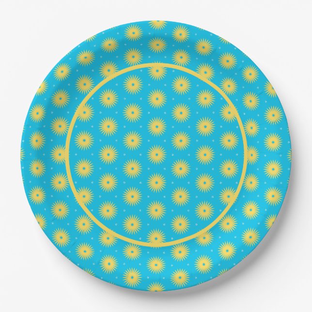 Assiettes En Carton Fleurs jaunes (Devant)