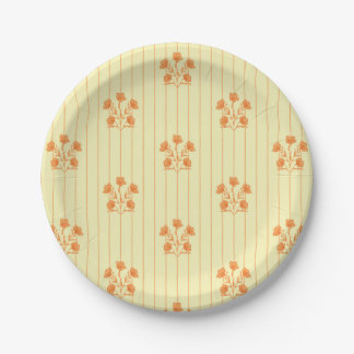 Assiettes En Carton Fleurs jaunes orange et beurre