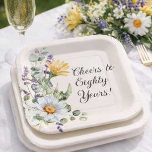 Assiettes En Carton Fleurs jaunes sauvages Marguerites blanches À la s