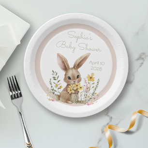 Assiettes En Carton Fleurs Jaunes Somebunny En Route Baby Shower