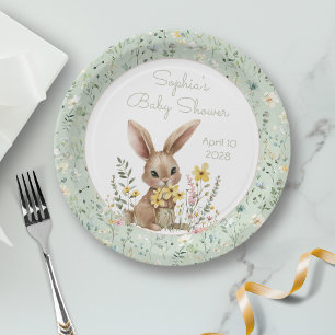 Assiettes En Carton Fleurs Jaunes Somebunny En Route Baby Shower