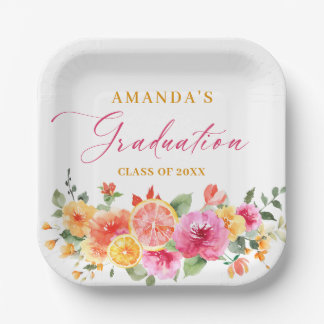 Assiettes En Carton Fleurs lumineuses festives tranche de citrus remis