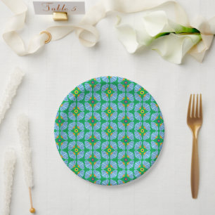 Assiettes En Carton Fleurs Parapluies Plaques en papier 7"