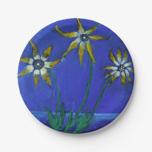 Assiettes En Carton Fleurs Peinture Fleurs Plaques de papier personnal