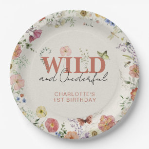Assiettes En Carton Fleurs Pressées Fille 1er anniversaire
