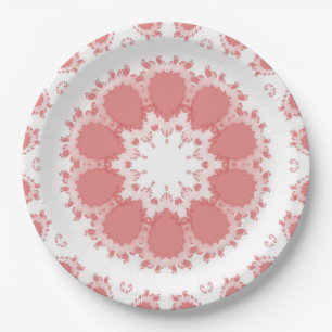 Assiettes En Carton Fleurs roses