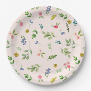 Assiettes En Carton Fleurs roses Filles Plaques papier Motif