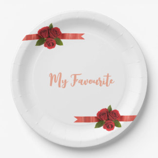 Assiettes En Carton Fleurs Rouges Favori