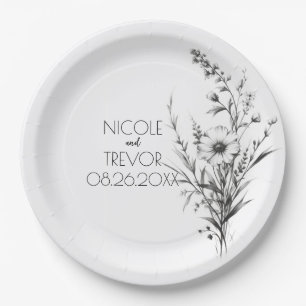 Assiettes En Carton Fleurs sauvages audacieux