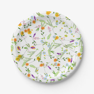 Assiettes En Carton Fleurs sauvages de printemps été