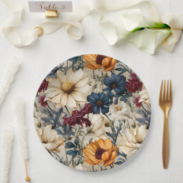 Assiettes En Carton Fleurs sauvages floraux