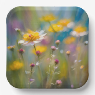Assiettes En Carton Fleurs sauvages Whimsical Dans Le Vent