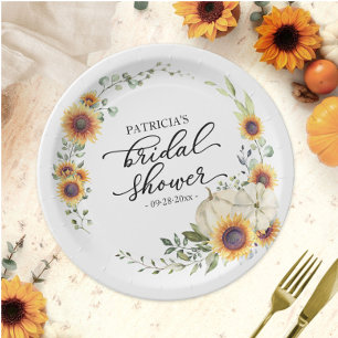 Assiettes En Carton Fleurs Tournesols Citrouille Mariage Automnal