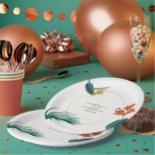 Assiettes En Carton Fleurs tropicales Mariages
