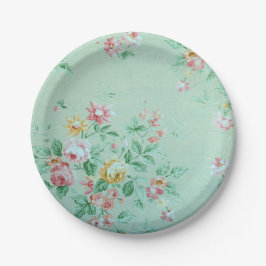 Assiettes En Carton Fleurs Vertes