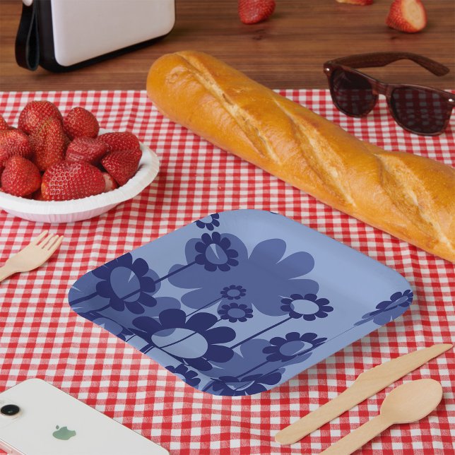 Assiettes En Carton Fleurs violettes (Créateur téléchargé)