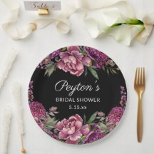 Fleurs violettes noires Mariage Nom Date 