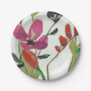Assiettes En Carton Fleurs vives I