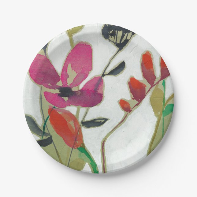 Assiettes En Carton Fleurs vives I (Devant)