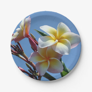 Assiettes En Carton Fleurs voyantes de Frangipani de Plumeria