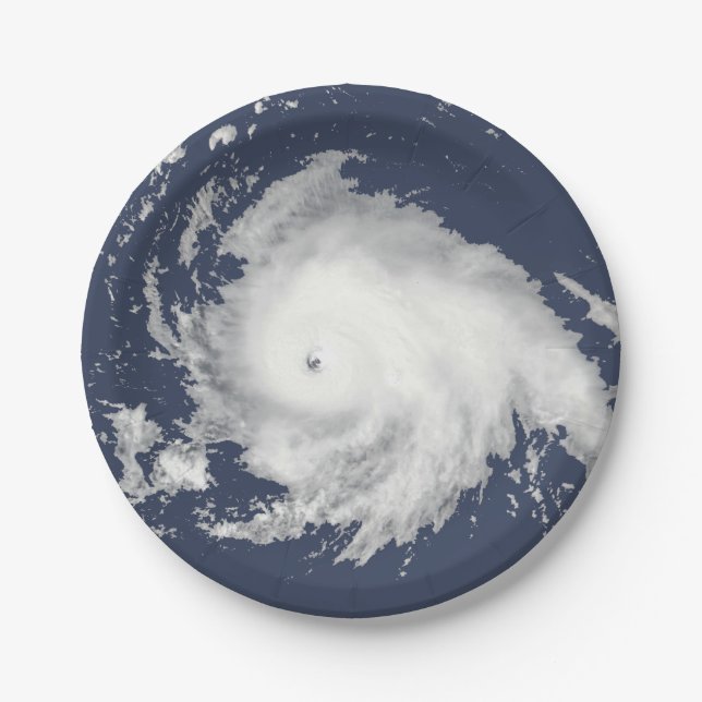 Assiettes En Carton Flo, non ! Ouragan Florence 2018 (Devant)