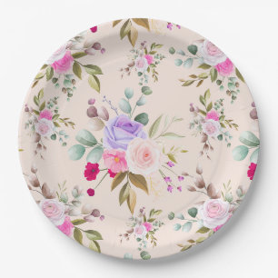 Assiettes En Carton Floral