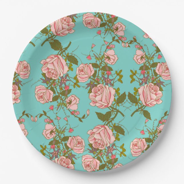 Assiettes En Carton Floral (Devant)