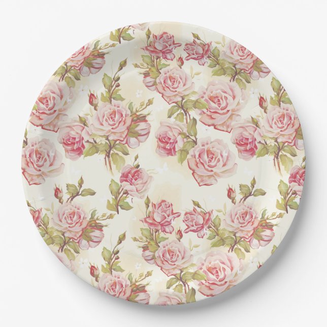 Assiettes En Carton Floral (Devant)