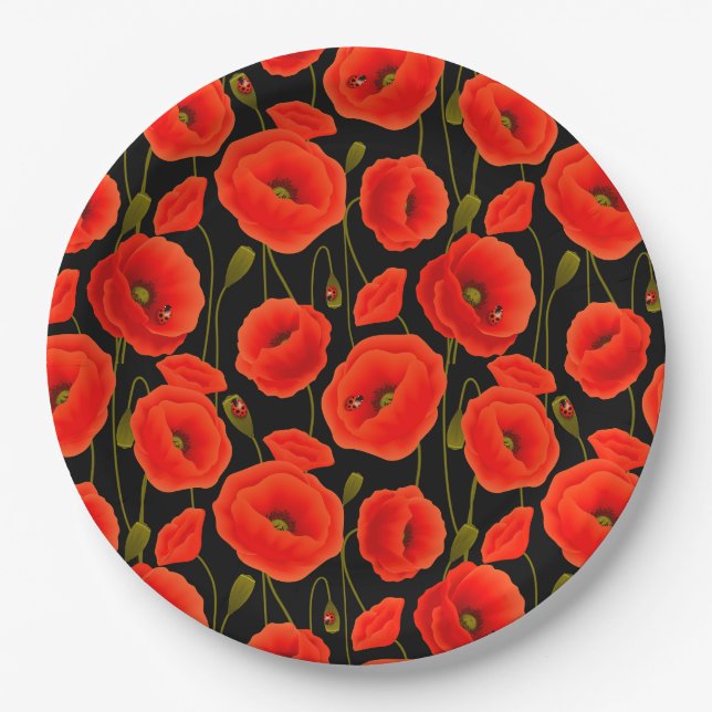 Assiettes En Carton Floral (Devant)