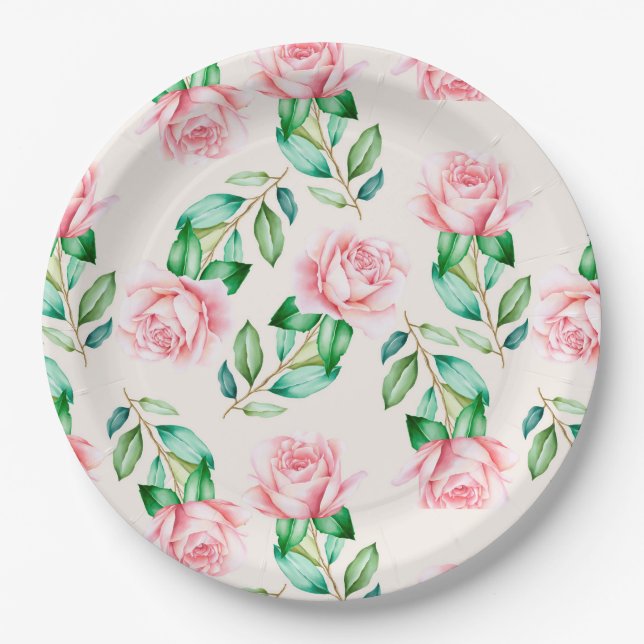 Assiettes En Carton Floral (Devant)