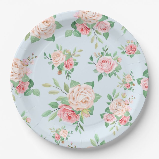 Assiettes En Carton Floral (Devant)