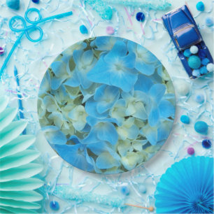 Assiettes En Carton Floral bleu français Hydrangea