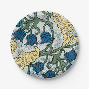 Assiettes En Carton Floral Blue Flowers Lily Valley Répétition