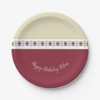 Assiettes En Carton Floral Bourgogne