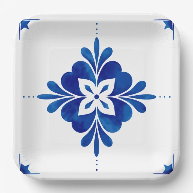 Assiettes En Carton Floral de style méditerranéen (Recto)