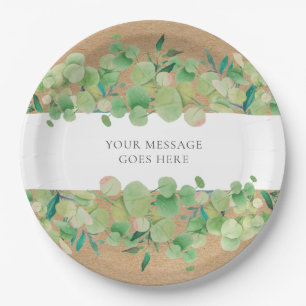 Assiettes En Carton Floral d'Eucalyptus