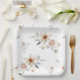 Assiettes En Carton Floral élégant et intemporel