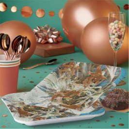 Assiettes En Carton Floral exotique