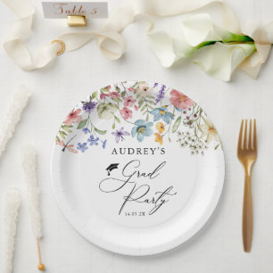 Assiettes En Carton Floral Fleur sauvage moderne Grad Party