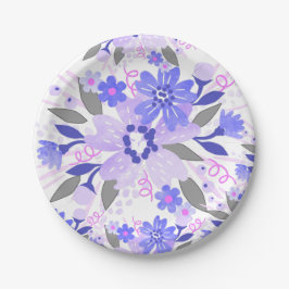 Assiettes En Carton Floral pourpre