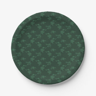 Assiettes En Carton Floral Vert de Noël