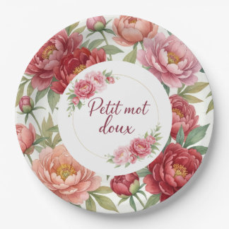 Assiettes en carton florales pivoine – Décoration 