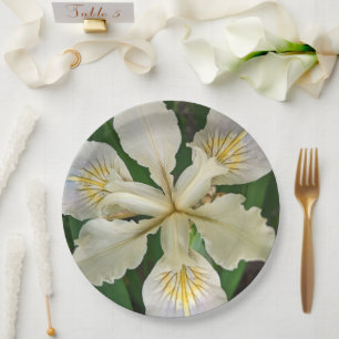 Assiettes En Carton Flore blanche sans ours d'Iris