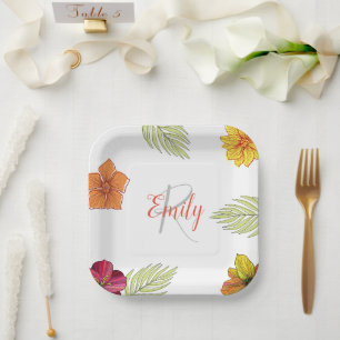Assiettes En Carton Flore d'Aloha Hawaïen