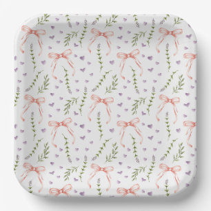 Assiettes En Carton Flore de vaches roses
