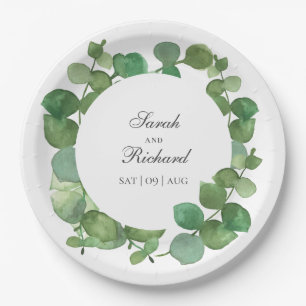 Assiettes En Carton Flore florale d'Eucalyptus Boho