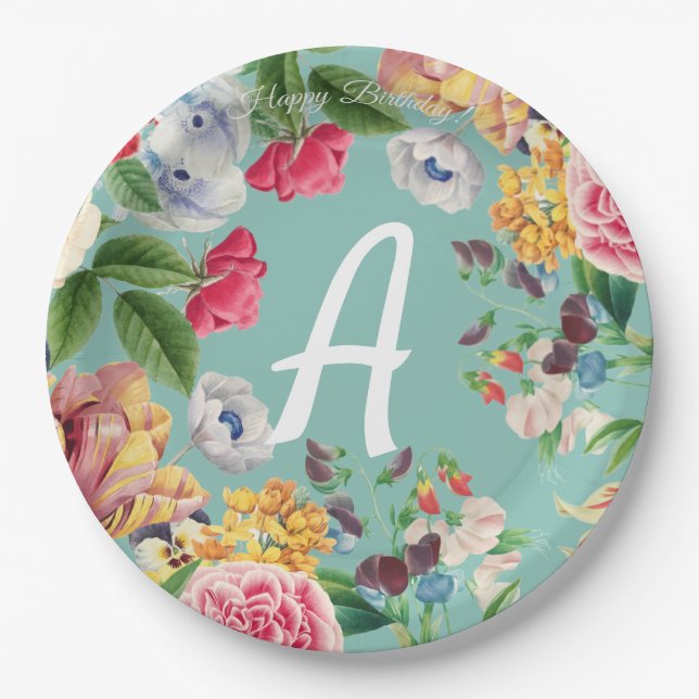 Assiettes En Carton Flore personnalisée (Devant)
