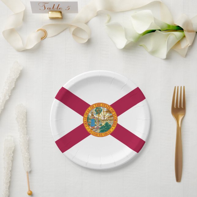 Assiettes En Carton Floridian Flag, Flag of Florida (Mariage)